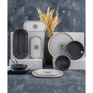 Alexxi Yemek Takımı 27 Parça 6 Kişilik Siyah Seramik ile Şık Sunum