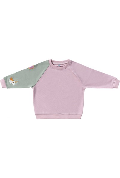 Miela Kids Colorblock Nakış Detaylı Sweatshirt - Lila