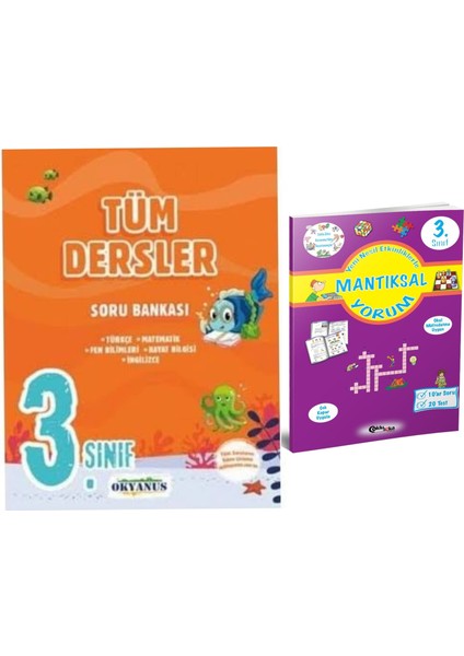 Okyanus Yayınları 3. Sınıf Tüm Dersler Soru Bankası + Mantıksal Yorum Kitabı