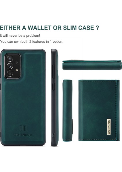 Dg.ming M1 Serisi Samsung Galaxy A52 4g / 5g / A52S 5g Için Çıkarılabilir Manyetik Cüzdanlı Anti-Fall Anti Kickstand Tasarım Telefon Kılıfı (Yurt Dışından) modelleri