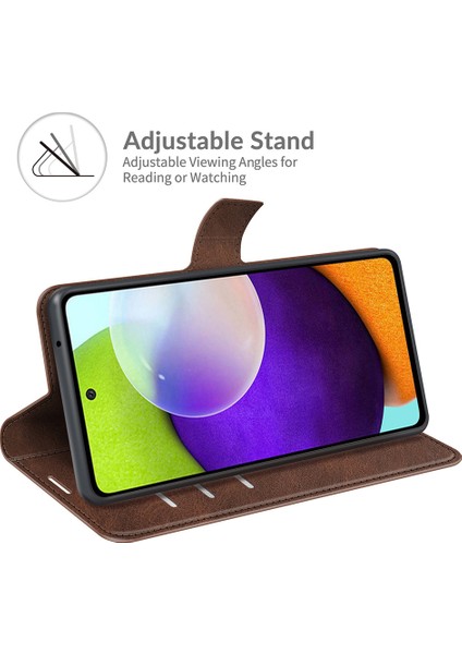 Samsung Galaxy A52 4G/5G/A52S 5g Için Stand ile Premium Pu Deri Anti-Fall Folio Flip Cüzdan Tasarım Manyetik Kıta Telefon Kapağı (Yurt Dışından) indirimleri