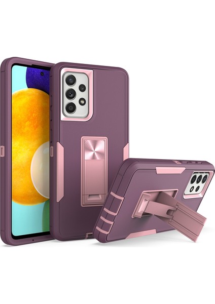 Samsung Galaxy A52 4G/5G/A52S 5g Kickstand Hard Pc + Araba Montajı Metal Sayfası ile Yumuşak Tpu Kılıf (Yurt Dışından)