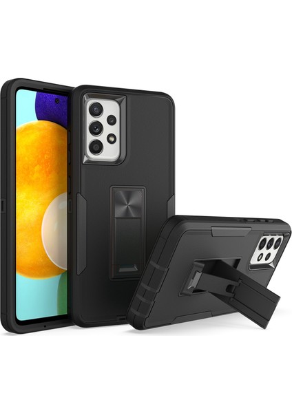 Samsung Galaxy A52 4G/5G/A52S 5g Kickstand Hard Pc + Araba Montajı Metal Sayfası ile Yumuşak Tpu Kılıf (Yurt Dışından)
