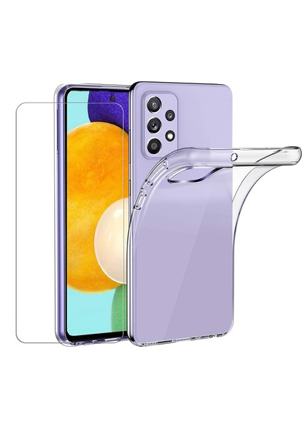 Samsung Galaxy A52 4g / 5g / A52S 5g Için Temperli Cam Ekran Koruyucusu ile Ince Şok Geçirmez Tpu Tampon Temiz Kapak (Yurt Dışından)
