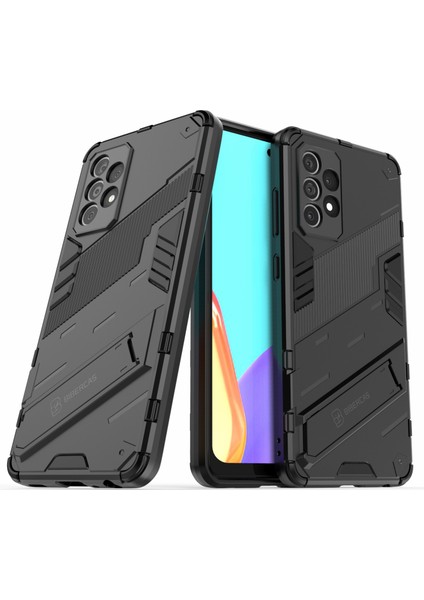 Samsung Galaxy A52 4g / 5g / A52S 5g Için Zırh Şok Geçirmez Askeri Hard Pc + Tpu Tampon Hibrit Koruyucu Kapak (Yurt Dışından)