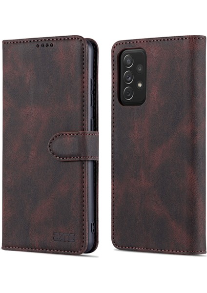 Azns Şok Emilmiş Deri Telefon Kapağı + Samsung Galaxy A52 5G/4G/A52S 5g Için Yumuşak Tpu Iç Kabuğu (Yurt Dışından)