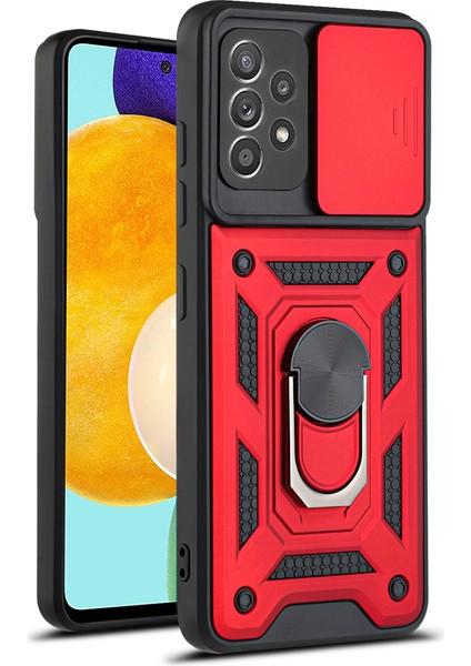 Samsung Galaxy A52 4g / 5g / A52S 5g Için Kickstand ile Kamera Damla Damla Dayanıklı Telefon Kılıfı Kapağı (Yurt Dışından)