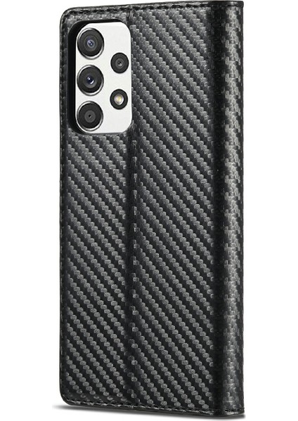Lc.ımaeke Iyi Korunmuş Deri Kasa Karbon Fiber Desen Telefon Kapağı Cüzdanlı Samsung Galaxy A52 4g / 5g / A52S 5g (Yurt Dışından) fırsatları