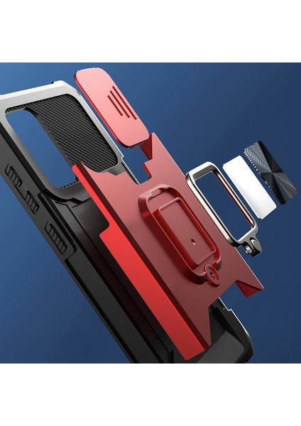 Kamera Kaydırıcısı ile Her Şey Dahil Hibrit Telefon Kasası Kapak Kabuğu + Arka Kart Tutucusu + Samsung Galaxy A52 4G/5G/A52S 5g Için Yerleşik Metal Sayfası (Yurt Dışından) indirimleri