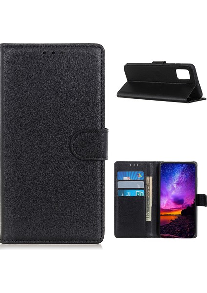 Samsung Galaxy A52 4g / 5g / A52S 5g Telefon Kılıfı Klasik Litchi Doku Cüzdan Deri Telefon Koruyucu (Yurt Dışından)