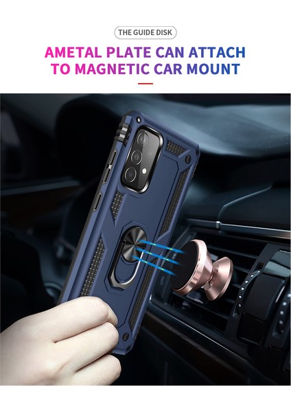 Samsung Galaxy A52 4g / 5g / A52S 5g Için Zırh Anti-Fall Metal Yüzük Kickstand Tasarım Hibrit Pc Tpu Kabuğu (Yurt Dışından) indirimleri