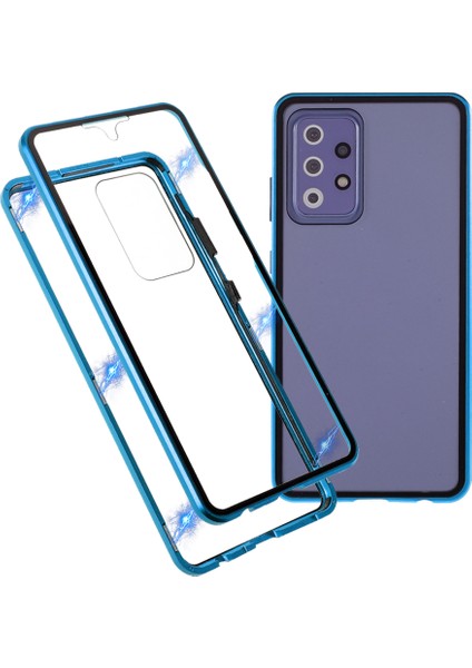 Manyetik Adsorpsiyon Metal Çerçevesi + Çift Taraflı Ultra Açık Temperli Cam Tam Kapsama Samsung Galaxy A52 4g / 5g / A52S 5g (Yurt Dışından)