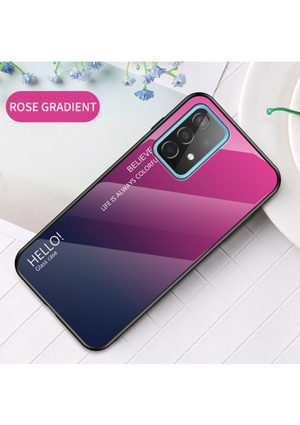 Tpu + Pc + Cam Renk Gradyan Deseni Samsung Galaxy A52 4g / 5g / A52S 5g Için Süper Ince Cep Telefonu Kılıfı (Yurt Dışından)