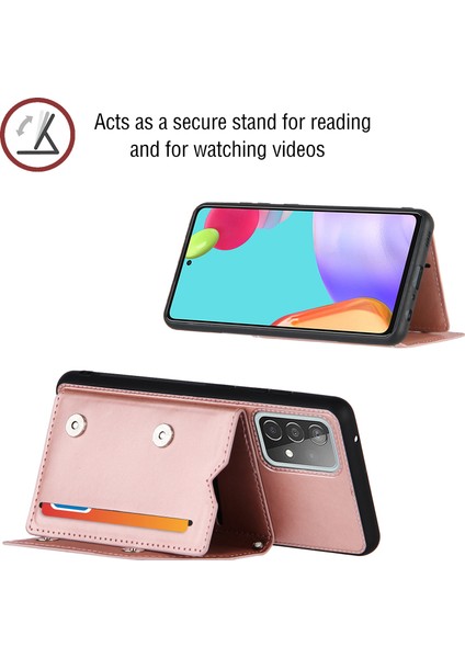Samsung Galaxy A52 4g / 5g / A52S 5g / A52S 5g Için Omuz Kayışı ile Pürüzsüz Deri Kart Tutucu Tasarım Telefon Stand Kılıfı (Yurt Dışından) fırsatları