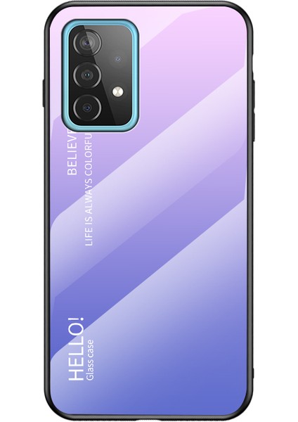 Tpu + Pc + Cam Renk Gradyan Deseni Samsung Galaxy A52 4g / 5g / A52S 5g Için Süper Ince Cep Telefonu Kılıfı (Yurt Dışından)