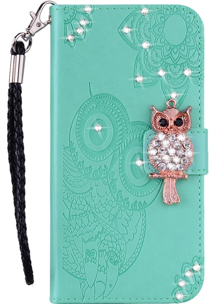 Baykuş Izi Rhinestone Dekor Cüzdan Deri Kapak Samsung Galaxy A52 4g / 5g / A52S 5g Stand Kabuğu (Yurt Dışından) fiyatları