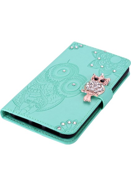 Baykuş Izi Rhinestone Dekor Cüzdan Deri Kapak Samsung Galaxy A52 4g / 5g / A52S 5g Stand Kabuğu (Yurt Dışından) modelleri