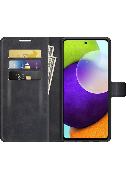 Samsung Galaxy A52 4G/5G/A52S 5g Için Stand ile Premium Pu Deri Anti-Fall Folio Flip Cüzdan Tasarım Manyetik Kıta Telefon Kapağı (Yurt Dışından) fırsatları