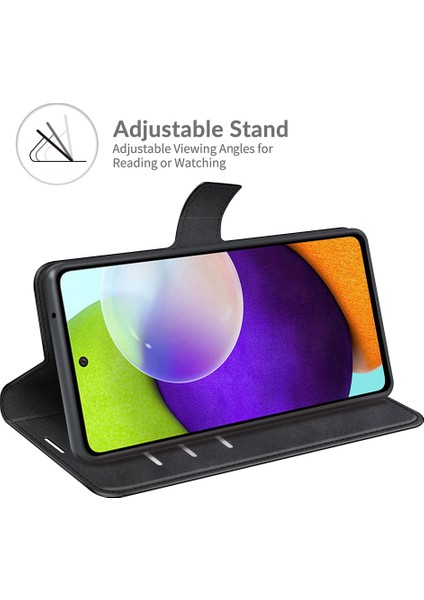 Samsung Galaxy A52 4G/5G/A52S 5g Için Stand ile Premium Pu Deri Anti-Fall Folio Flip Cüzdan Tasarım Manyetik Kıta Telefon Kapağı (Yurt Dışından) indirimleri