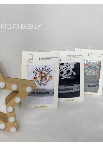 Erkek Çocuk Baseball Atlet Boxer Takım K128216 Gri fırsatları