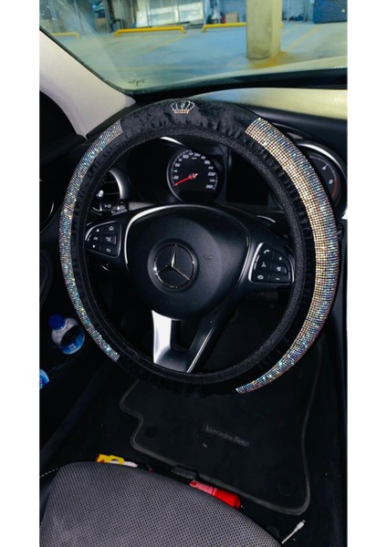 Peugeot Yarım Ay Swarovski Gümüş Taş Direksiyon Kılıfı modelleri