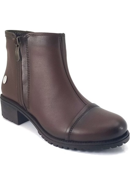 1080 Deri Günlük Kadın Bot-Kahverengi