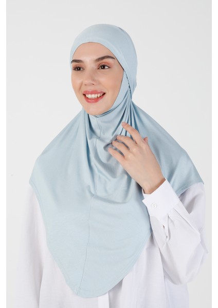 Viskon Kemerli Türban - Açık Bebe Mavi - Ecardin