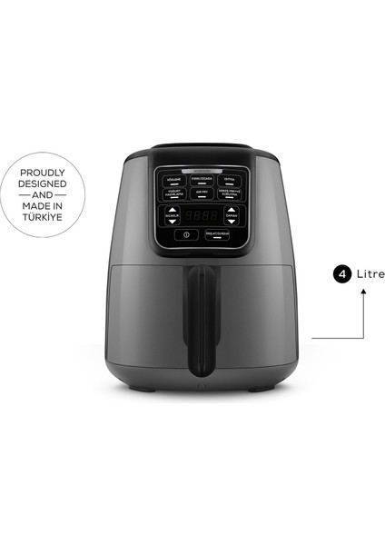 Air Pro Cook Köz XL Airfryer Space Gray Black 4 Kişilik