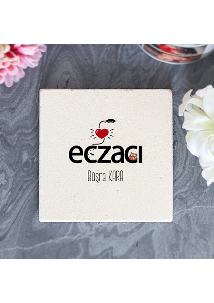 Kişiye Özel Eczacı Taş Bardak Altlığı