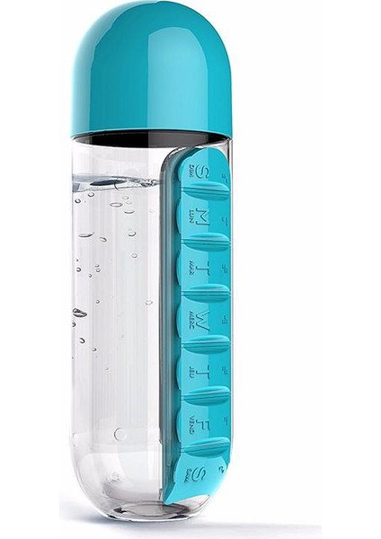 Compedan Vıp Haftalık Ilaç Organizerli Plastik Su Şişesi 600 ml