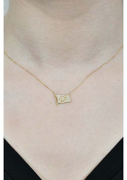 Türk Bayragı Kolye 14 Ayar A037400 fiyatları