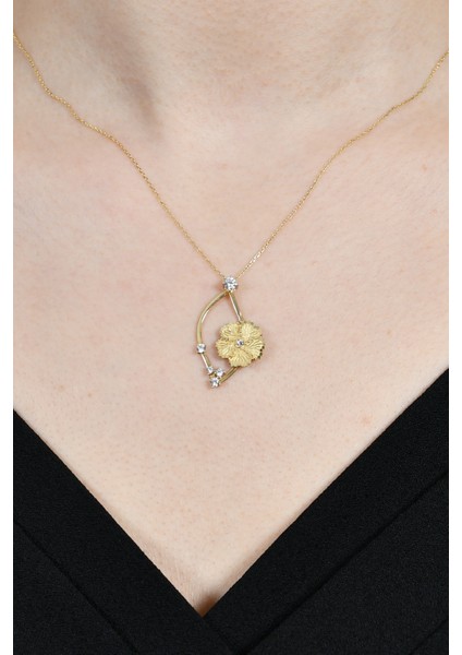 Taşlı Menekşe Kolye 14 Ayar A043514 fiyatları