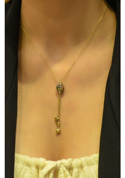 Püsküllü Sallantılı Kolye 14 Ayar ATS9507