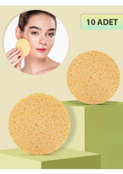 Yüz Temizleme Süngeri, Oval Makyaj Temizleme Süngeri 10 Adet