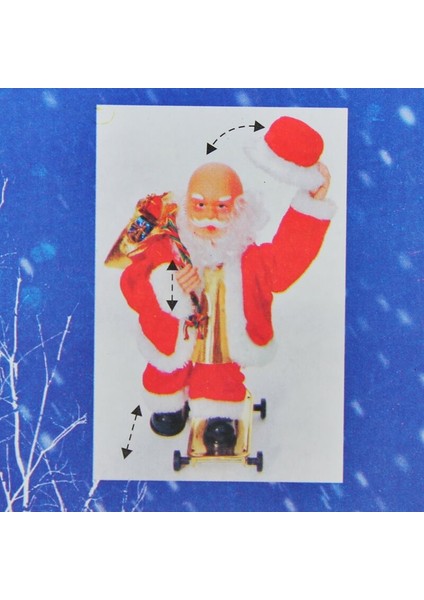 Kaykay Yapan Müzikli Işıklı ve Hareketli Noel Baba - 30X14CM modelleri