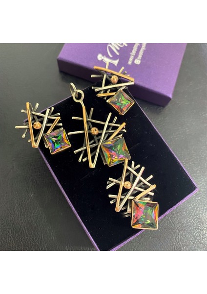 Mistik Topaz Taşlı El İşçiliği Kadın Set