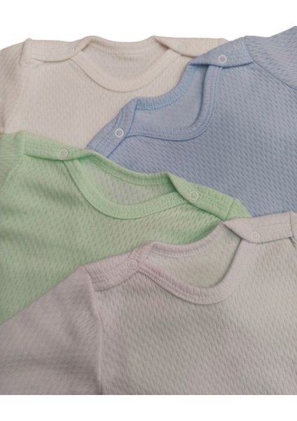 Uzun Kollu Çıtçıtlı Badi Bisiklet Yaka Body Hava Alır Kumaş Düz Renk Zıbın (4lü Paket) 0-48 Ay Arası fiyatları