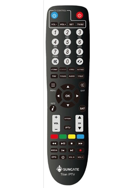 Orjinal Sungate Titan Yeni Üretim Iptv Uydu Alıcı Kumandası + Akıllı Kumanda Orj. Ürün