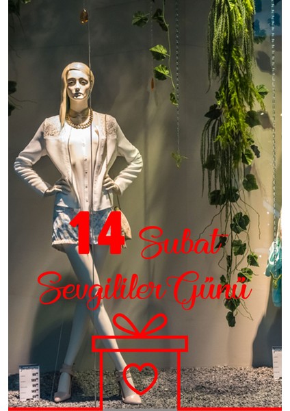 14 Şubat Sevgililer Günü Hediye Paketi 60 cm Sticker