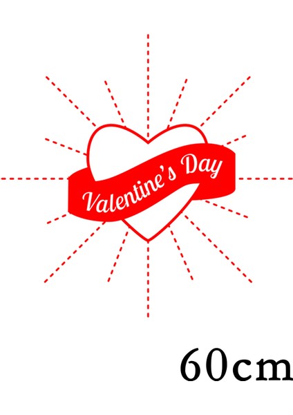 Sevgililer Günü Için Valentine’s Day Yazısı 60 cm Sticker