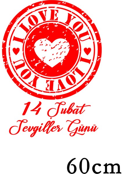 Sevgililer Günü Için Içinde Love Yazılı 12 Adet Kalp 60 cm Sticker fiyatları