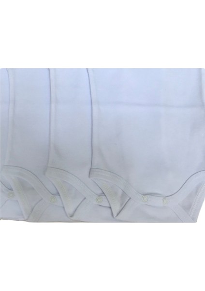 Askılı Basic Bisiklet Yaka Atlet Çıtçıtlı Badi 5li Paket Beyaz Renk 0-48 Ay