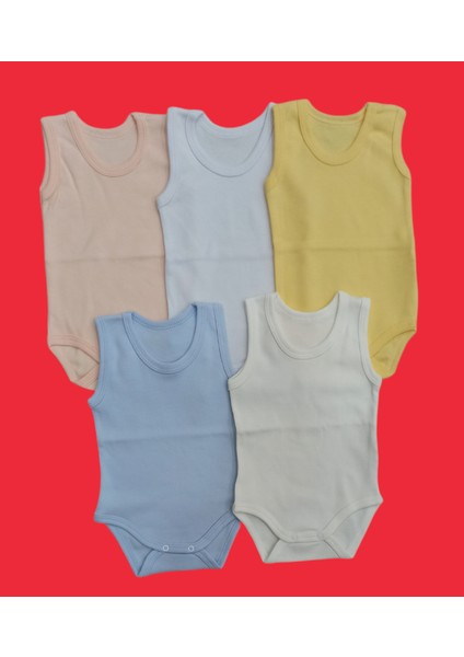 Askılı Basic Bisiklet Yaka Atlet Çıtçıtlı Badi 5li Paket 0-48 Ay
