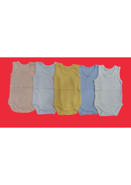 Askılı Basic Bisiklet Yaka Atlet Çıtçıtlı Badi 5li Paket 0-48 Ay