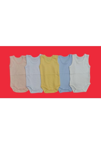 Askılı Basic Bisiklet Yaka Atlet Çıtçıtlı Badi 5li Paket 0-48 Ay