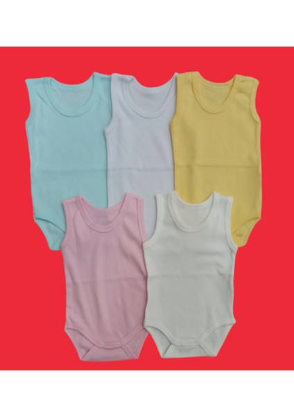 askılı Basic Bisiklet Yaka Atlet Çıtçıtlı Badi 5li Paket 0-48 Ay