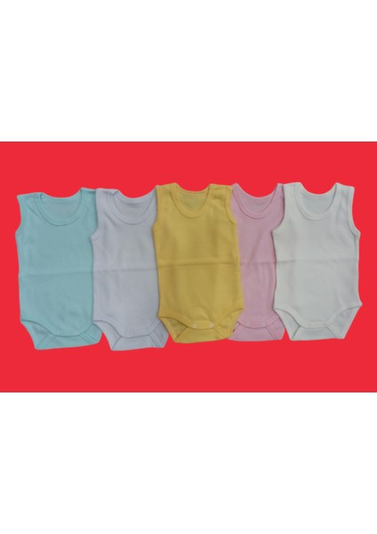 askılı Basic Bisiklet Yaka Atlet Çıtçıtlı Badi 5li Paket 0-48 Ay