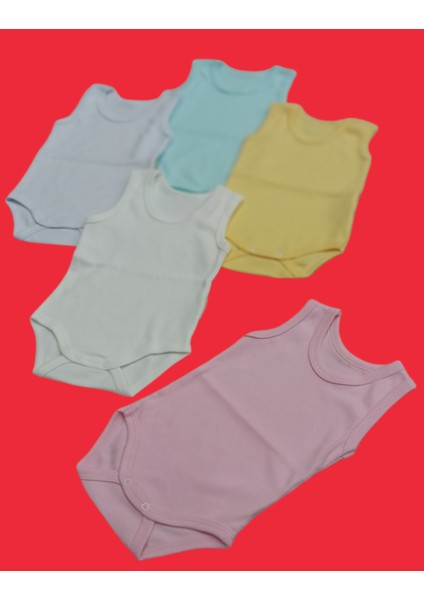 askılı Basic Bisiklet Yaka Atlet Çıtçıtlı Badi 5li Paket 0-48 Ay