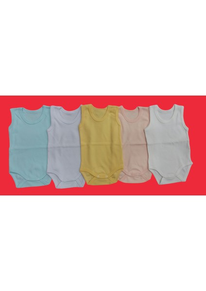 Askılı Basic Bisiklet Yaka Atlet Çıtçıtlı Badi 5li Paket 0-48 Ay