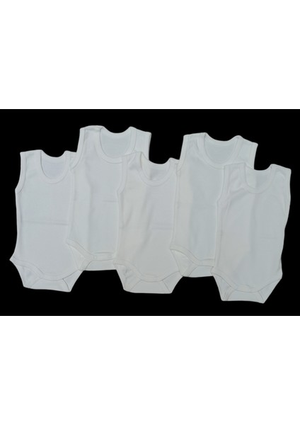 Askılı Basic Ribana Bisiklet Yaka Krem Renk 5li Paket Atlet Body fiyatları